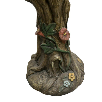 Concrete Bird Bath Rustic Trunk with Vines 24 Inch