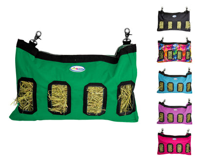 CuteNfuzzy 4-Opening Hay Bag for Rabbits, Guinea Pigs & Chinchillas, Medium Hanging Hay Feeder, 18" x 11" x 1.5", Helps Reduce Hay Waste & Cage Mess, 6-Month Warranty