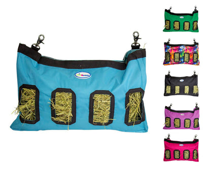 CuteNfuzzy 4-Opening Hay Bag for Rabbits, Guinea Pigs & Chinchillas, Medium Hanging Hay Feeder, 18" x 11" x 1.5", Helps Reduce Hay Waste & Cage Mess, 6-Month Warranty