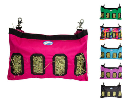 CuteNfuzzy 4-Opening Hay Bag for Rabbits, Guinea Pigs & Chinchillas, Medium Hanging Hay Feeder, 18" x 11" x 1.5", Helps Reduce Hay Waste & Cage Mess, 6-Month Warranty