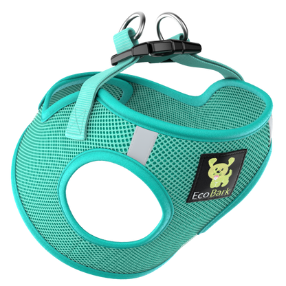 EcoBark Step In Dog Harness - XXXS to Small Breeds- Reflective Soft Mesh Harness for Teacup, Small Dogs and Puppies / Mint Turquoise