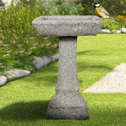 Concrete Garden Bird Bath Square Pedestal 22 Inch