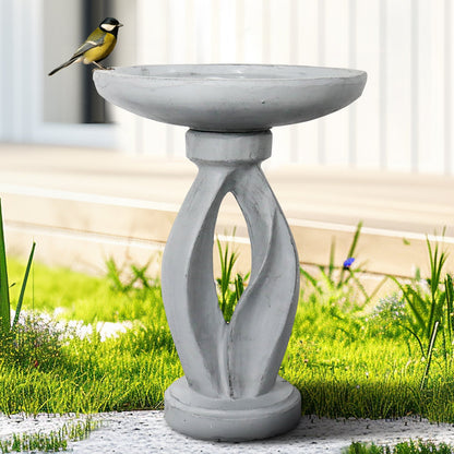 Concrete Bird Bath Contemporary Twin Cutout 22 Inch