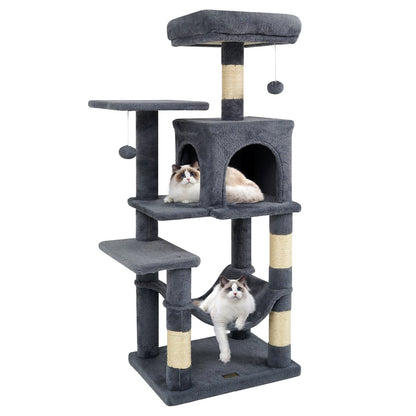 Multi-Level Cat Tower with 2-Door Condo and Padded Top Perch