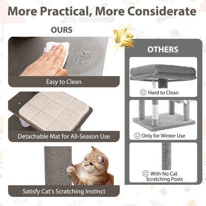Multi-level Cat Tree for Indoor Cat 59.5 inch Tall Cat Tower with Cushion Top Perch