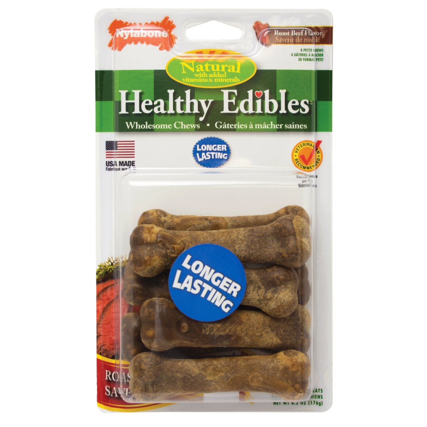 Healthy Edibles Longer Lasting Beef Treats Petite