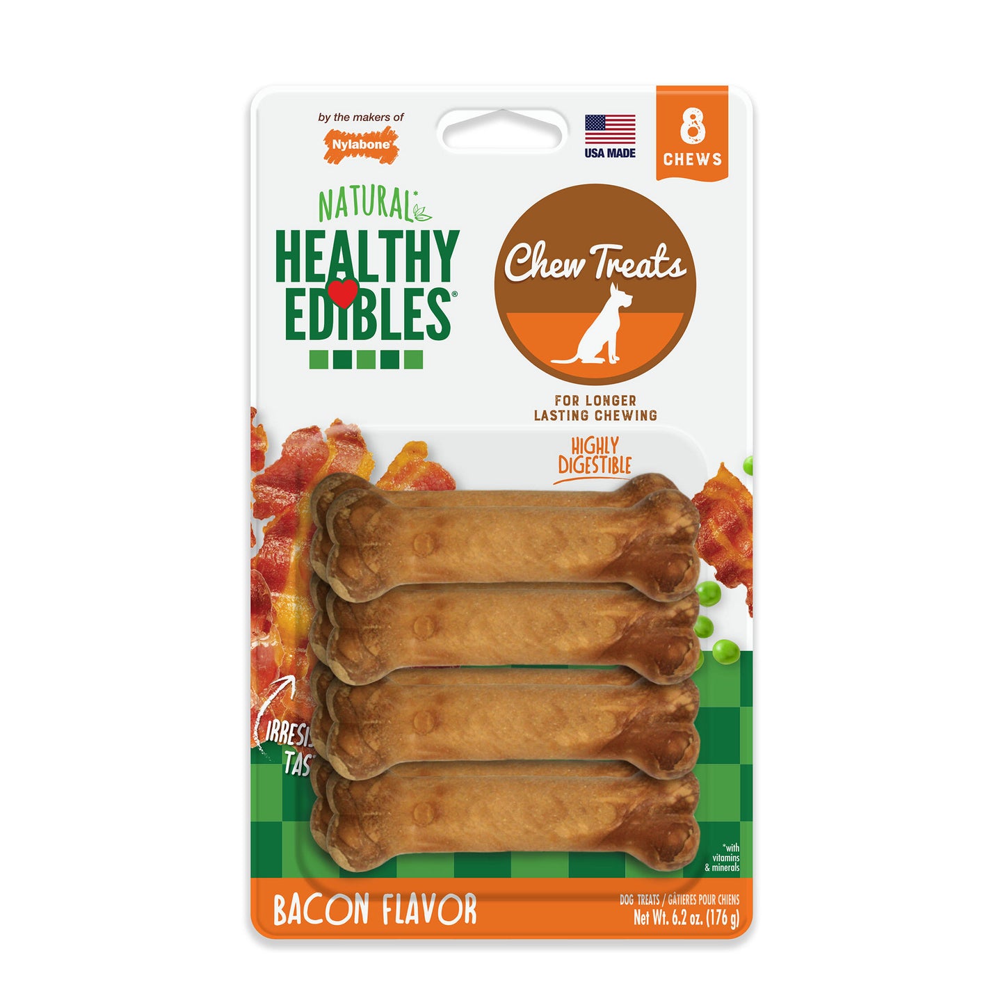 Healthy Edibles Longer Lasting Bacon Treats Petite