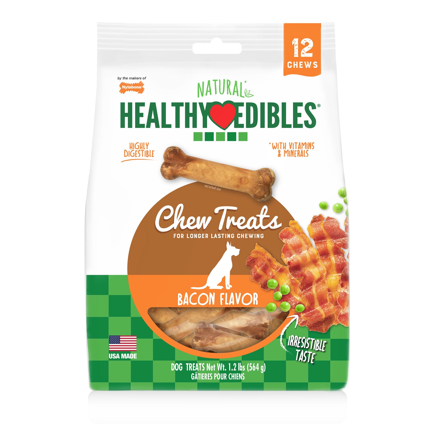 Healthy Edibles Longer Lasting Bacon Treats Regular
