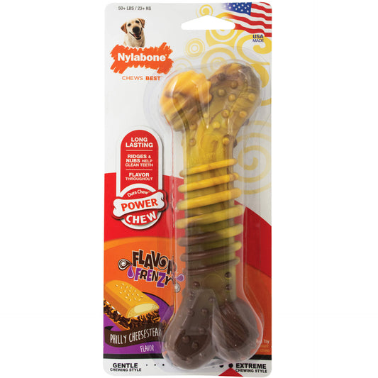 Flavor Frenzy Power Chew Dog Toy Cheesesteak