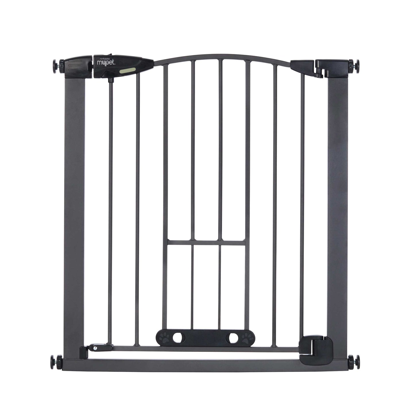 North States MyPet Wide Deco EasyPass Pet Gate with Auto Close Graphite 1.75" x 29.75-40.5" x 31"