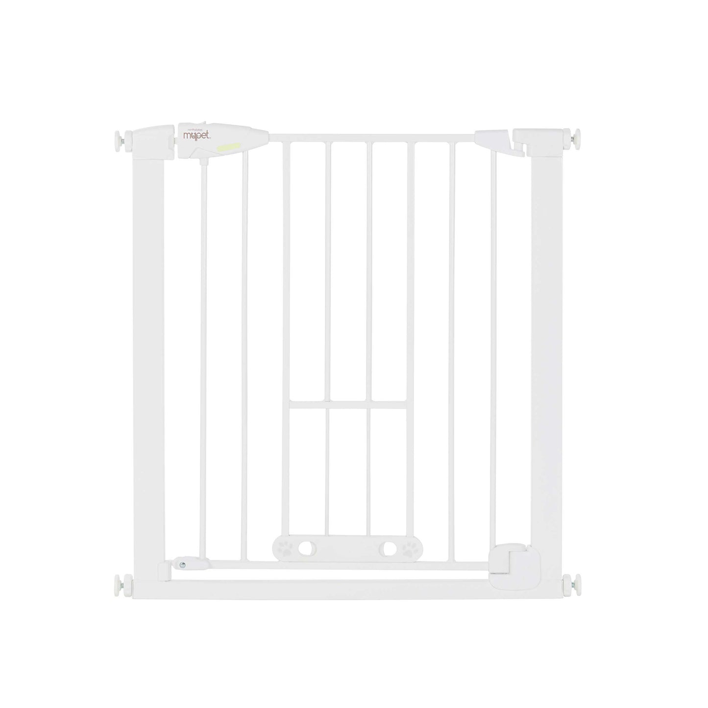 North States MyPet Wide Walk Thru EasyPass Pet Gate with Auto Close White 1.75" x 29.75-40.5" x 30"