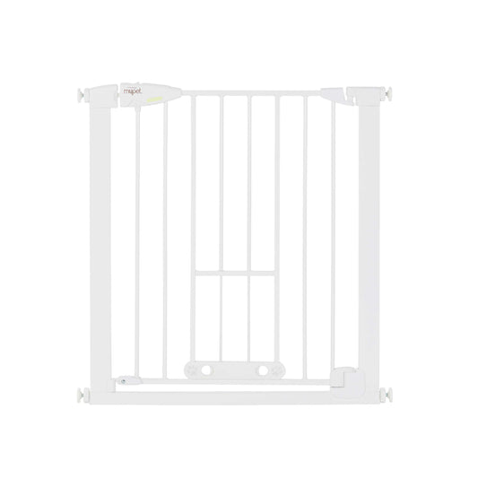 North States MyPet Wide Walk Thru EasyPass Pet Gate with Auto Close White 1.75" x 29.75-40.5" x 30"