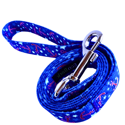 EcoBark Nautical Dog Leash-Padded Comfort Grip Leash - 5ft Leash for Small and Medium Dogs