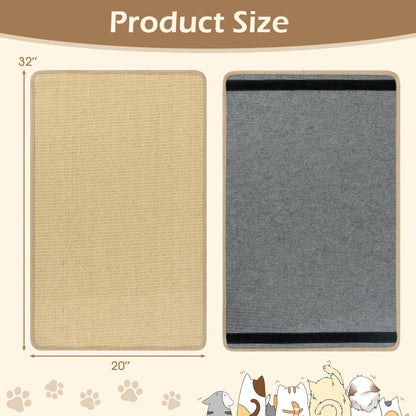 4 Pieces Cat Scratcher Mat Set 32 x 20 Inch Pads for Cats
