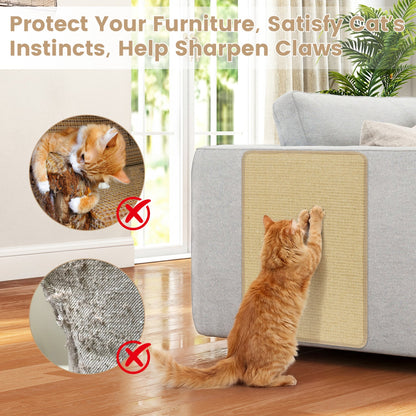 12 Pieces Cat Scratcher Mat Set 24 x 16 Inch Natural Sisal Pads