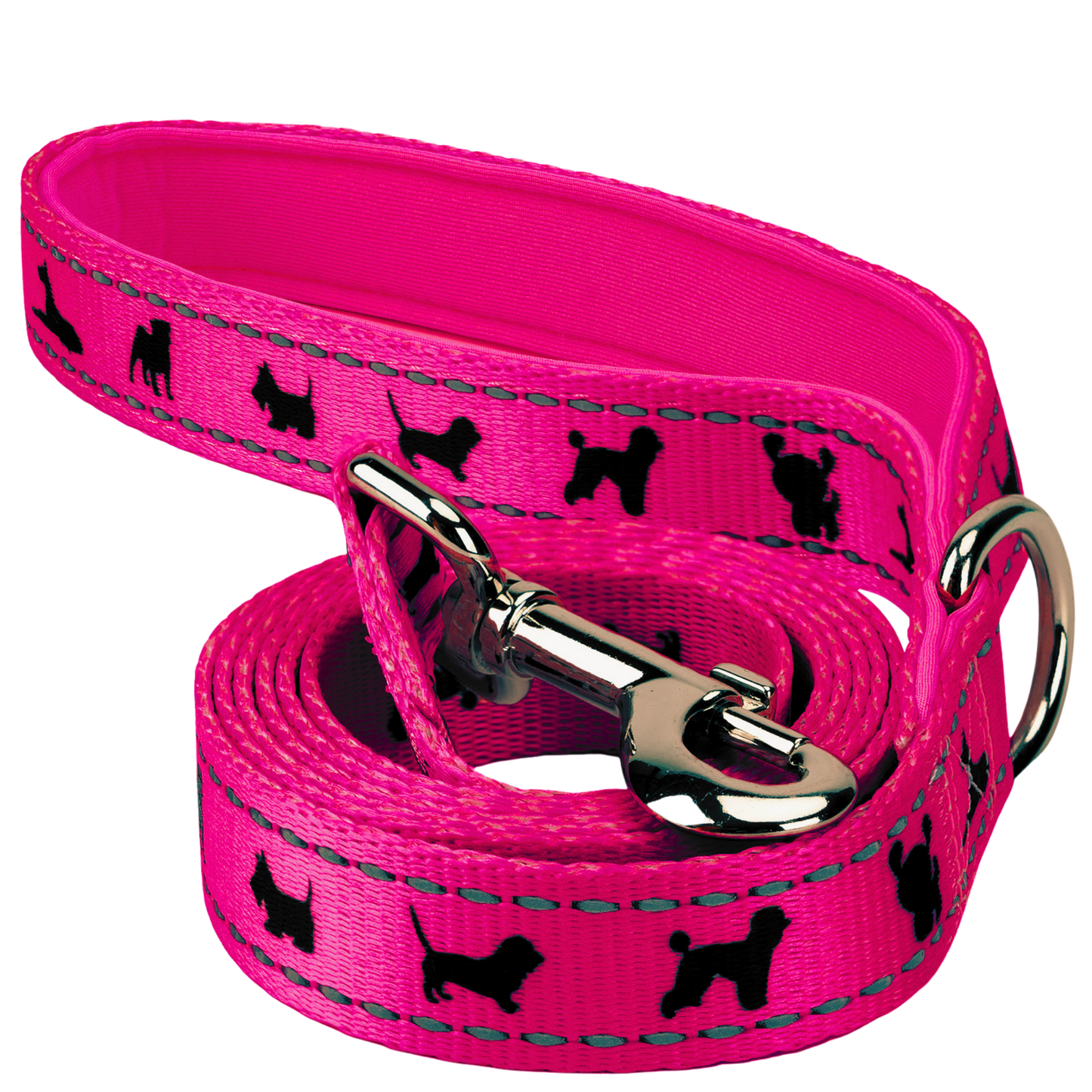 Pink Dog Leash by EcoBark - Padded Comfort Grip Leash - 4ft, 5ft, and 6ft Leash for Teacup, Small, and Medium Dogs