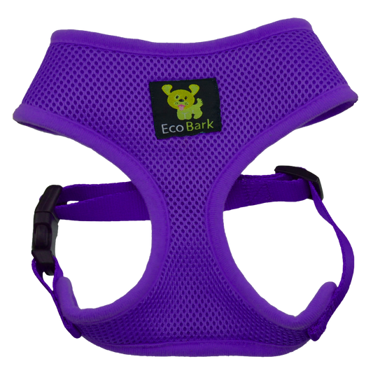 EcoBark Purple Dog Harness - Over-the-Head Soft Mesh Dog Vest Halter for Small to Medium Dogs and Puppies