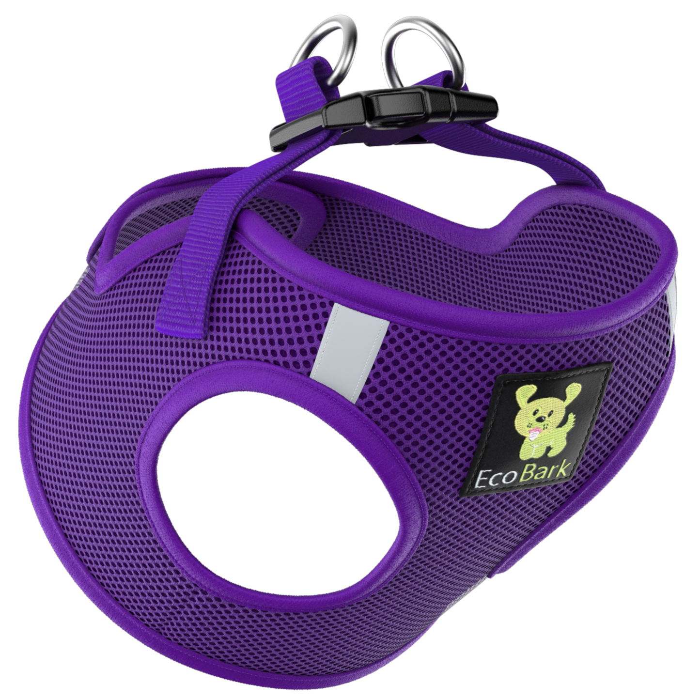 EcoBark Step In Dog Harness - XXXS to Small Breeds- Reflective Soft Mesh Harness for Teacup, Small Dogs and Puppies / Purple
