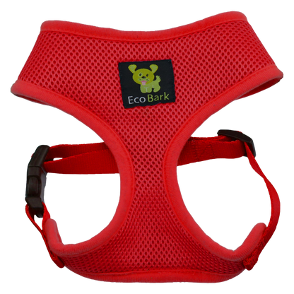EcoBark Chery Red Dog Harness - Over-the-Head Soft Mesh Dog Vest Halter for Small to Medium Dogs and Puppies