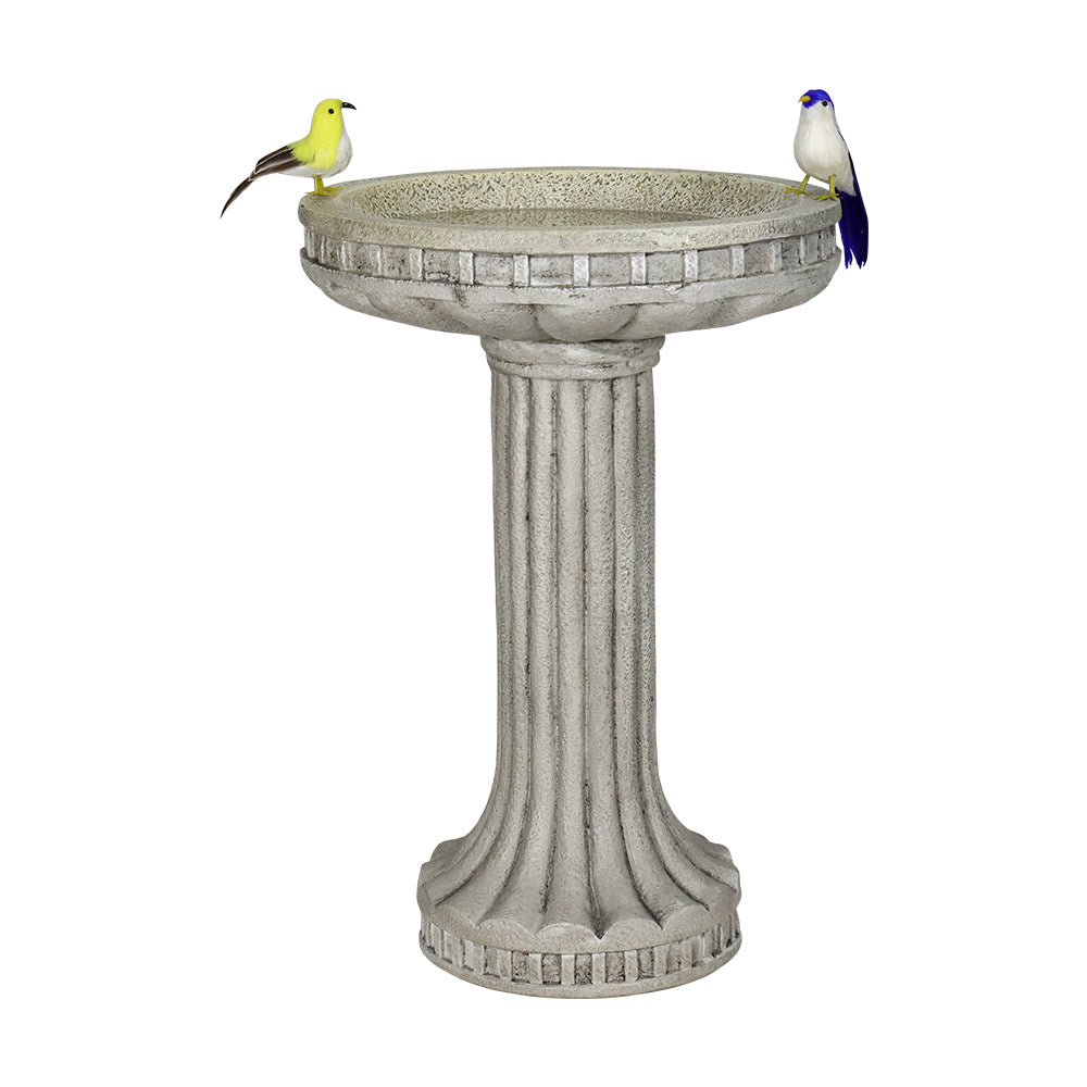 Concrete Pedestal Bird Bath Roman Fluted 24 Inch