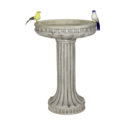 Concrete Pedestal Bird Bath Roman Fluted 24 Inch