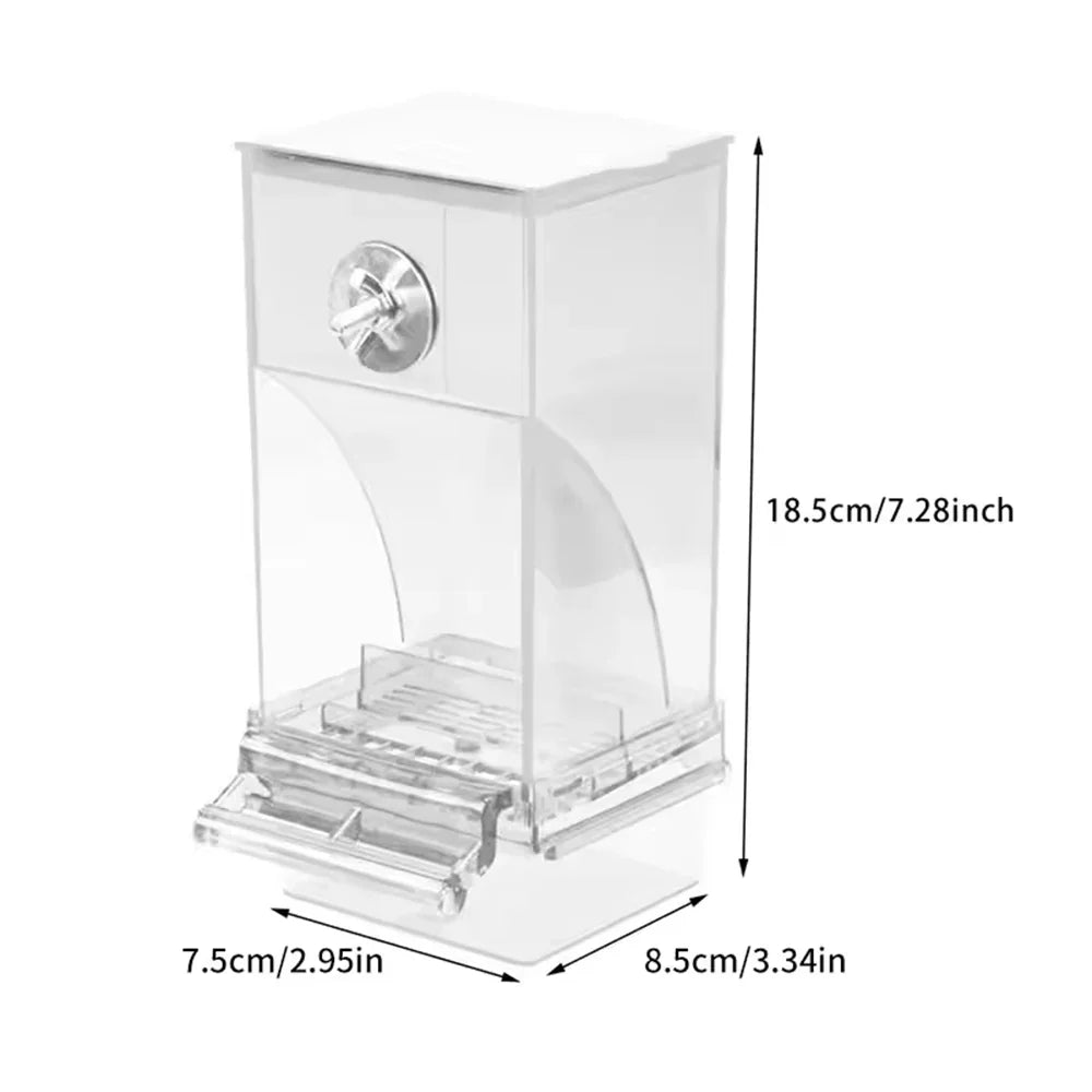 No Mess Automatic Bird Feeder Transparent Food Container Cage Parrot Feeder Accessories for Small Birds Parrot