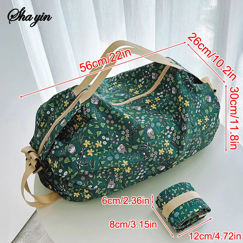 Cartoon Keyboard Foldable Shopping Bag Easy Fold Storage Portable Handbag Crossbody Gift Bag