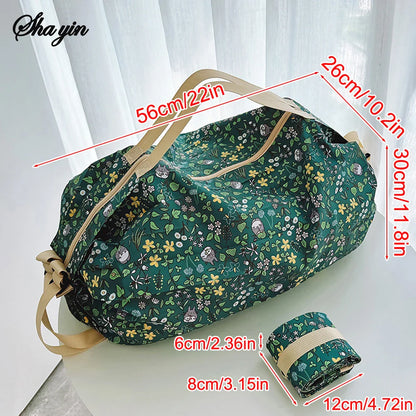 Cartoon Keyboard Foldable Shopping Bag Easy Fold Storage Portable Handbag Crossbody Gift Bag