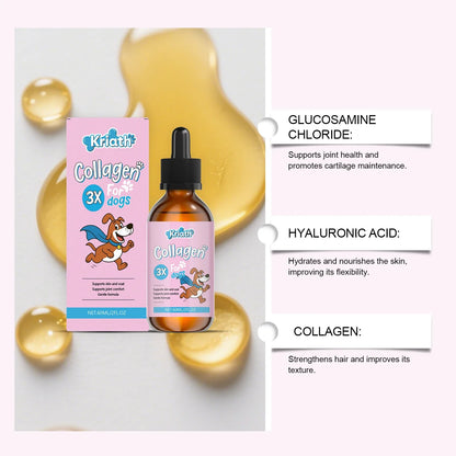 60ml Dog Collagen Drops Support Bone Joint Health Pet Hair Skin Care Dietary Supplement Mild Formula Pet Nutritional Solution