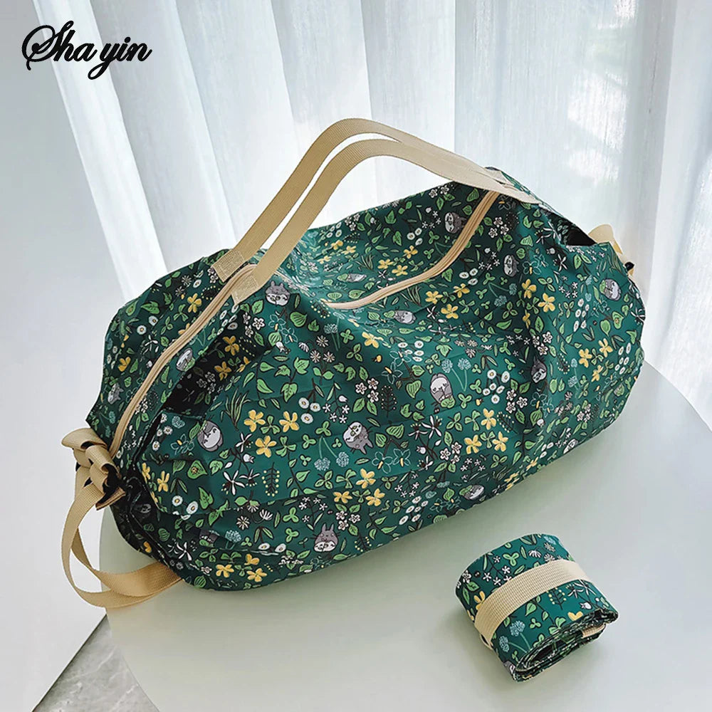 Cartoon Keyboard Foldable Shopping Bag Easy Fold Storage Portable Handbag Crossbody Gift Bag