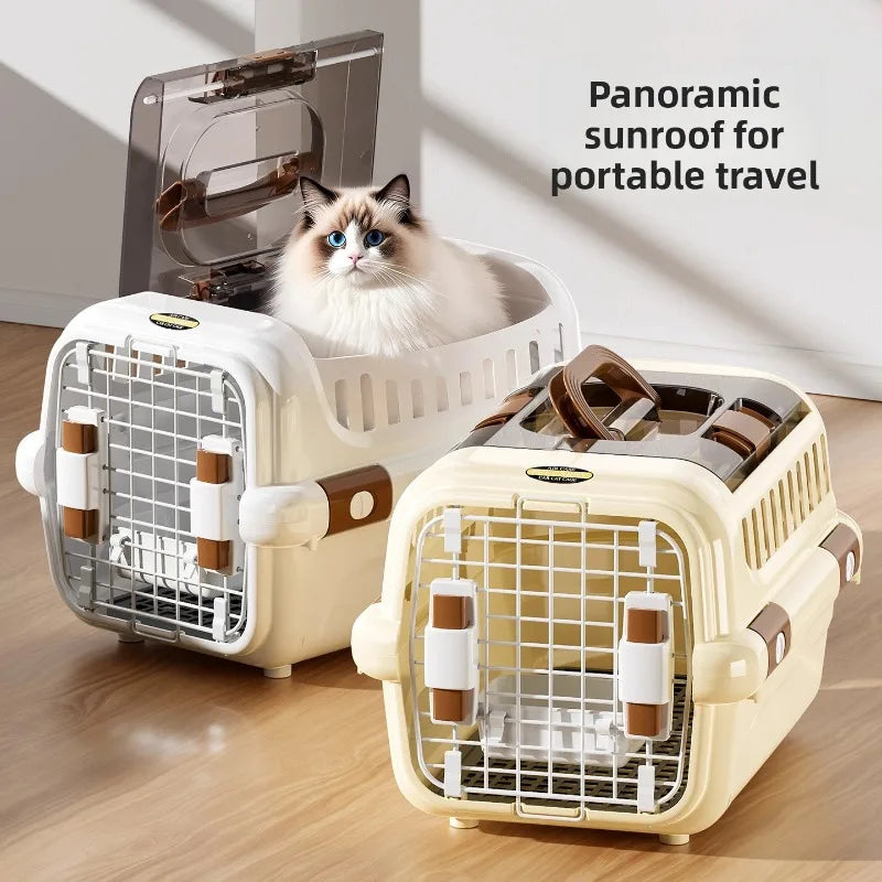 Mobile Pet Carrier Plastic Wire Door Top or Front Loading Pets Up To 20LBS Fully Breathable Perfect for Traveling/Hiking/Camping