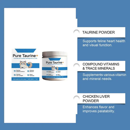 Cats Taurine Powder Gentle Formula Promote Healthy Growth Rich In Nutrients Cat Daily Care Supplements 200G