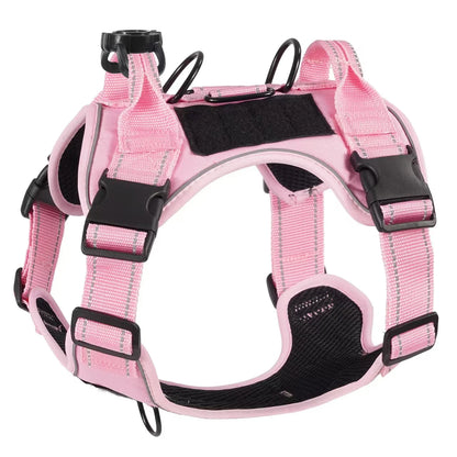 No Pull Dog Harness with Locator Silicone Protective Cover Anti slip Adjustable Pet Chest Harness for Medium & Large Dogs
