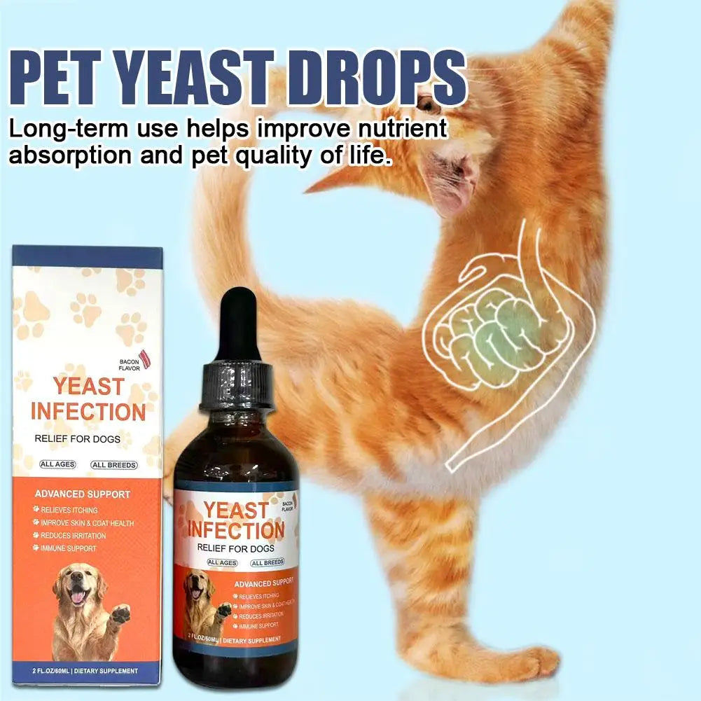 3pcs(Buy 2 Get 1 Free)Pet Yeast Probiotic Drops - Gut Health Supplement for Dogs & Cats Supports Digestive Health