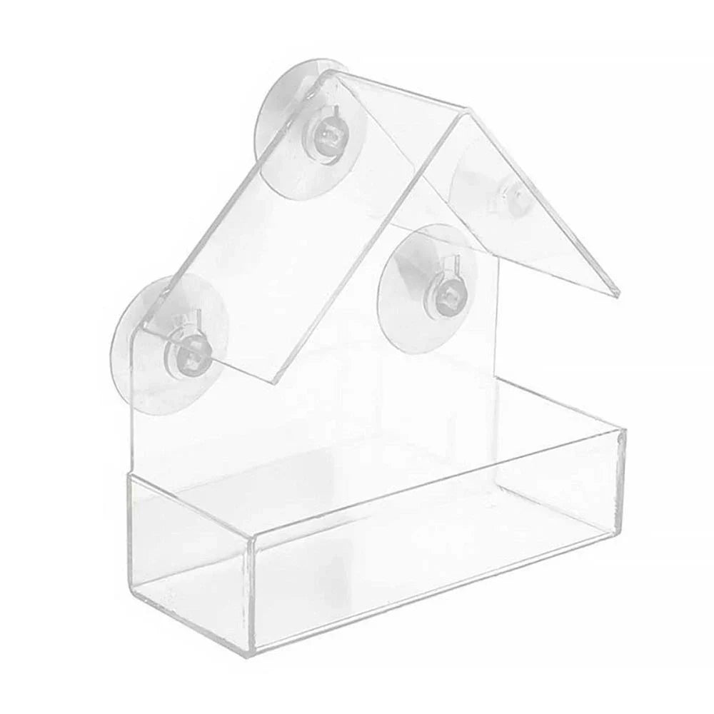 1PC Bird feeder with transparent window and external bird feeder with suction cup suitable for outdoor garden use