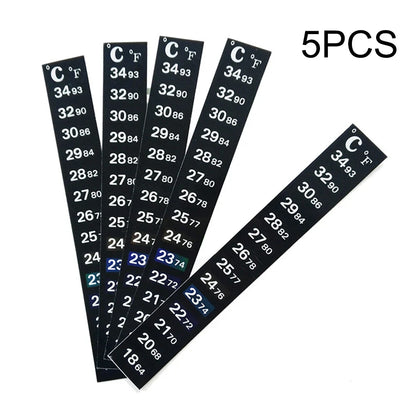 5Pcs/10Pcs Aquarium Fish Tank Strip Stick-on discolor Thermometer Sticker Adhesive Sticky Dual Scale Sticker Temperature Tools