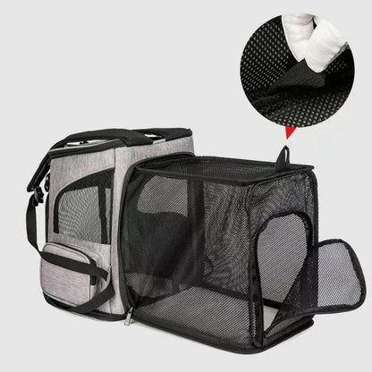 Pet Carrier Backpack Expandable for Cats Dogs Under 18 LB | Breathable Mesh Cat Backpack Carrier Bag | Foldable Dog Backpack