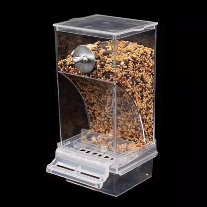No Mess Automatic Bird Feeder Transparent Food Container Cage Parrot Feeder Accessories for Small Birds Parrot
