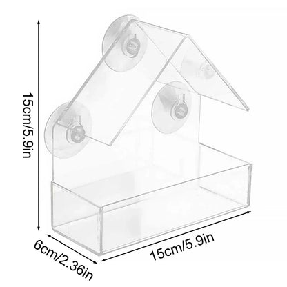 1PC Bird feeder with transparent window and external bird feeder with suction cup suitable for outdoor garden use