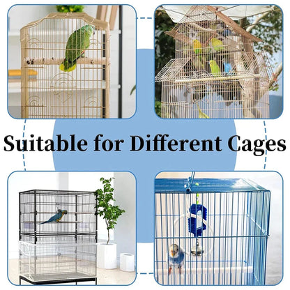 1PC Square round Bird Cage Clothes Cover Splash Proof Mosquito Net Screen Parrot Protection Net Cage Accessory