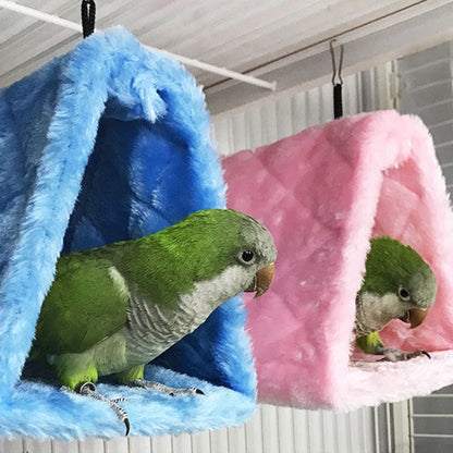 1PC Parrot Triangle Hammock - Pure Color Parrot Parrotlet Winter Warmth Cotton Nest Hanging Cage Hanging Suspension Nest
