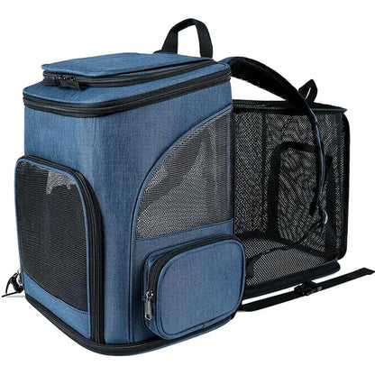Pet Carrier Backpack Expandable for Cats Dogs Under 18 LB | Breathable Mesh Cat Backpack Carrier Bag | Foldable Dog Backpack