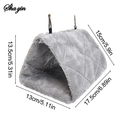 1PC Parrot Triangle Hammock - Pure Color Parrot Parrotlet Winter Warmth Cotton Nest Hanging Cage Hanging Suspension Nest