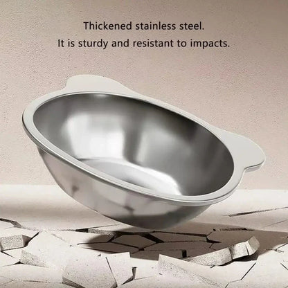‌304 Stainless Steel Raised Cat Bowl with 15° Elevated Design Tilted Neck Guard Healthy Feeding Shatterproof for Cats Puppies