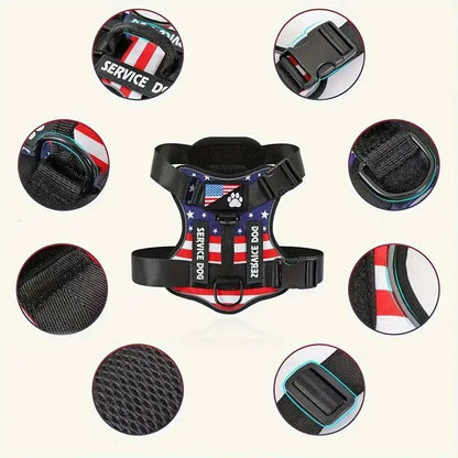 Dog Harness And Leash Set, Escape Proof No Pull Dog Vest Harness With Reflective Dog Walking Traction Rope