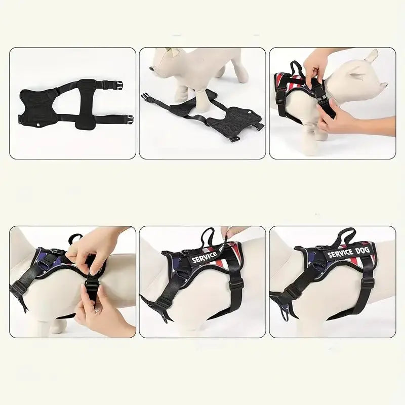 Dog Harness And Leash Set, Escape Proof No Pull Dog Vest Harness With Reflective Dog Walking Traction Rope