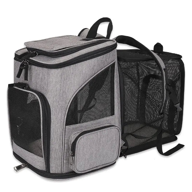 Pet Carrier Backpack Expandable for Cats Dogs Under 18 LB | Breathable Mesh Cat Backpack Carrier Bag | Foldable Dog Backpack