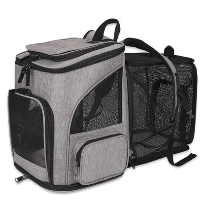 Pet Carrier Backpack Expandable for Cats Dogs Under 18 LB | Breathable Mesh Cat Backpack Carrier Bag | Foldable Dog Backpack