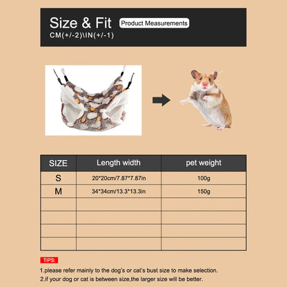1PC Winter Warm Double-Layer Hammock Small Pet Hammock Suspended Squirrel Sleeping Bag Pet Supplies Hamster Hammock