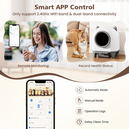 Self-Cleaning Litter Box with App Control for Multi-Cat Homes